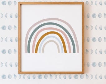 Rainbow Art Print - Minimalist Nursery Wall Art (Digital Download)