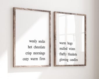 Cozy Fall Quote Printables - Modern Minimal Print Set (Digital Download)