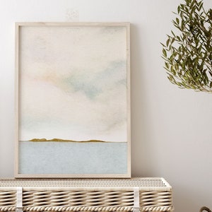 Minimalist Coastal Print, Ocean View Wall Art, Printable Beach Art, Neutral Seascape, Modern Home Decor, Bedroom Wall Art, Calm Artwork
