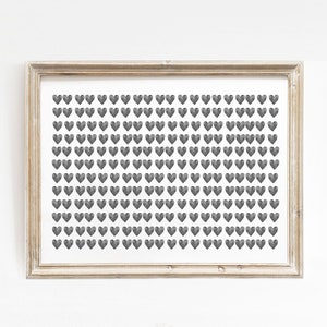 Watercolor Heart Print, Printable Wall Art, Heart Wall Decor, Farmhouse Heart, Black Hearts Wall Decor, Watercolor Nursery Prints, Kids Art