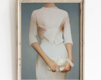 Vintage Couture Fashion Wandkunst: Porträt Illustration Druck