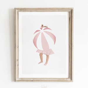 Pink Beachball Wall Art: Summery Girls Room Decor