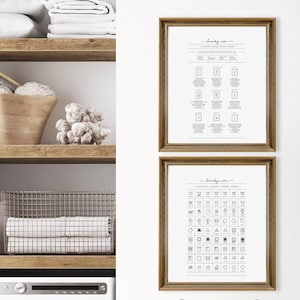 Laundry Room Wall Art, Minimalist Laundry Prints, Printable Wall Art, Laundry Room Decor, Black and White Prints, Cleaning Guide Art