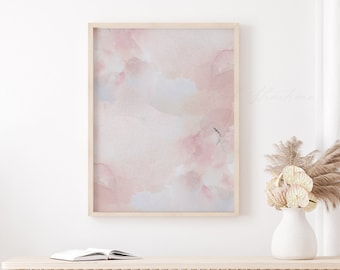 Blush Watercolor Print, Printable Wall Art, Blush Watercolor Art, Pink Wall Art, Printable Abstract Art, Modern Wall Art, Girls Room Decor