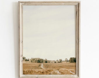 Golden Field Landscape Print - Nature Photography Wall Art (Digital Download)