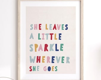 Arte mural con frases de chicas: impresión colorida escrita a mano (descarga digital)