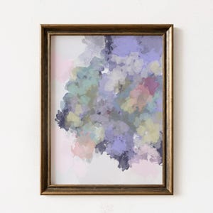 Lavender and Blue Abstract Watercolor Wall Art: Modern Contemporary Print