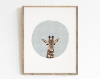 Giraffe Art Print, Safari kwekerij muur decor, afdrukbare muur kunst, dierlijke illustratie, kinderkamer kunst aan de muur, meisjes kamer decor, moderne Kids decor