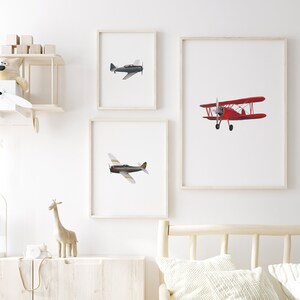 Airplane Decor, Nursery Airplane Decor, Airplane Printable, Printable Wall Art, Kids Airplane Prints, Kids Airplane Decor, Vintage Airplane