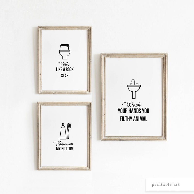 Funny Bathroom Art - Etsy