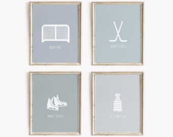 Hockey Art Prints, PRINTABLE Art, Hockey Wall Art Prints, Hockey Decor, Kids Wall Art, Nursery Wall Art, Boys room art, Sports Art Prints