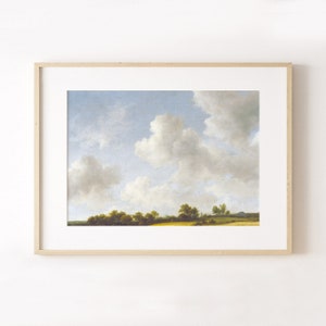 Vintage Cloud Print, Cloud Painting, Printable Wall Art, Kitchen Decor, Landscape Art Print, Vintage Landscape Art, Cloud Wall Art Print image 4