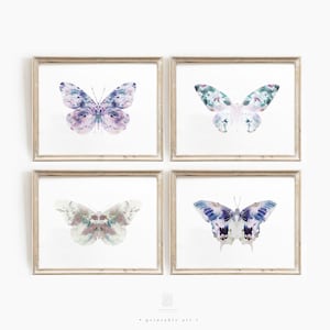 Watercolor Butterfly Prints, Printable Wall Art, Girls Room Decor, Pastel Butterfly Art, Boho Bedroom Prints, Cottagecore Wall Art