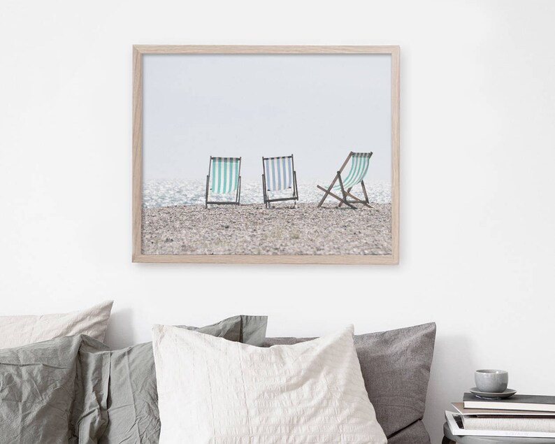 Beach Decor Beach Chairs Print Beach Wall Art Beach Chairs Etsy