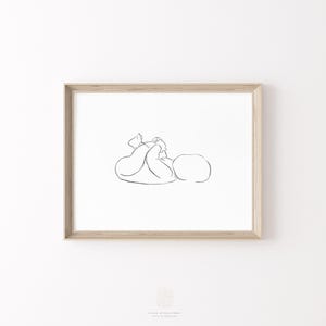Baby Holding Toes Line Drawing Print: Minimalist Newborn Wall Art (Digital Download) image 3