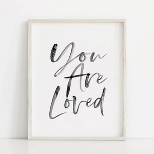 Black and White Love Typography Wall Art: Minimalist Nursery Quote image 7