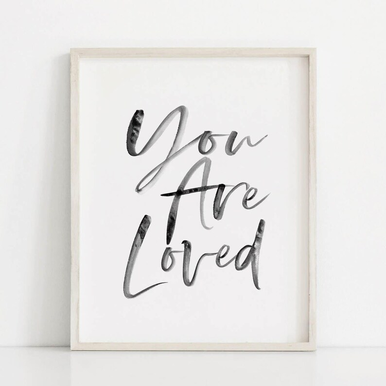 Black and White Love Typography Wall Art: Minimalist Nursery Quote image 7