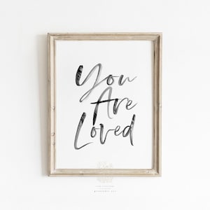 Black and White Love Typography Wall Art: Minimalist Nursery Quote image 1