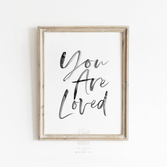 Black and White Love Typography Wall Art: Minimalist Nursery Quote
