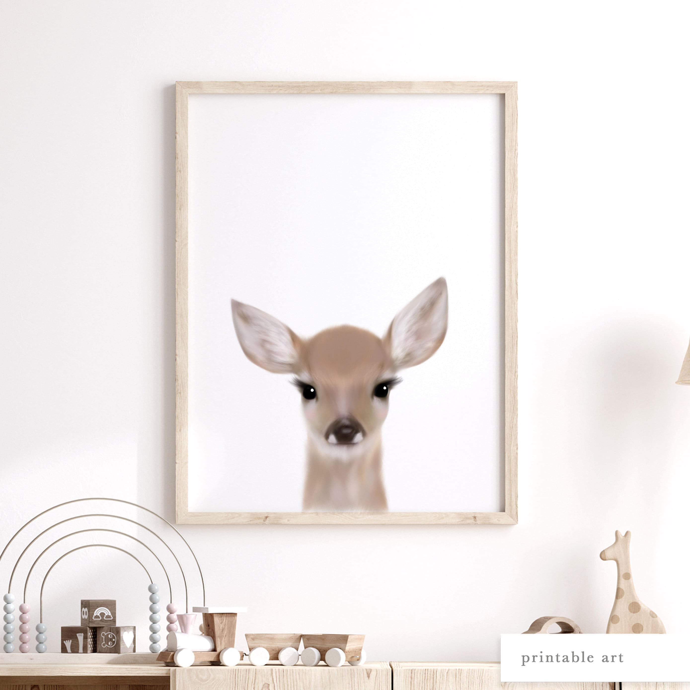 Deer Wall Art Nursery Printable Wall Art Baby Animal Prints Etsy