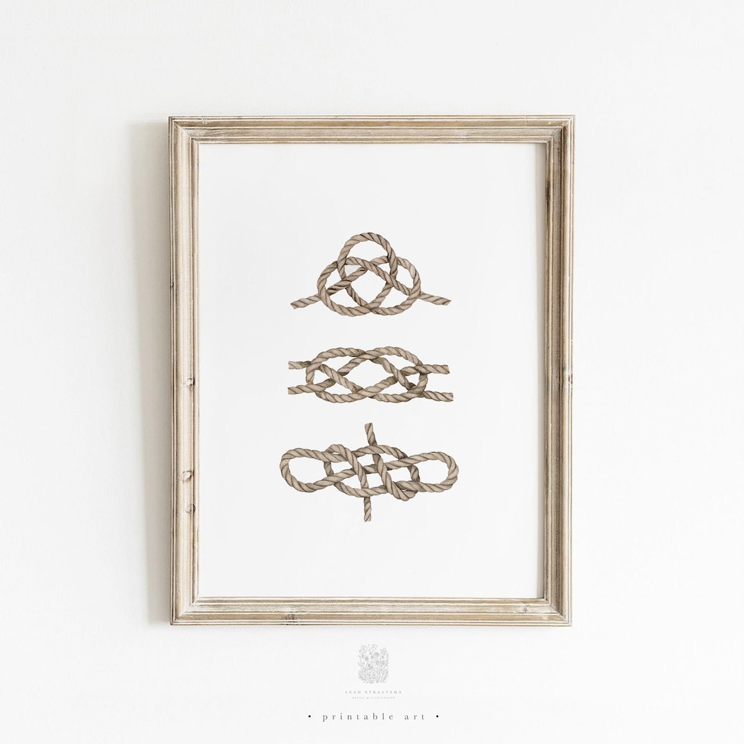 Nautical Knots Wall Decor, Nursery Wall Art, Printable Wall Art