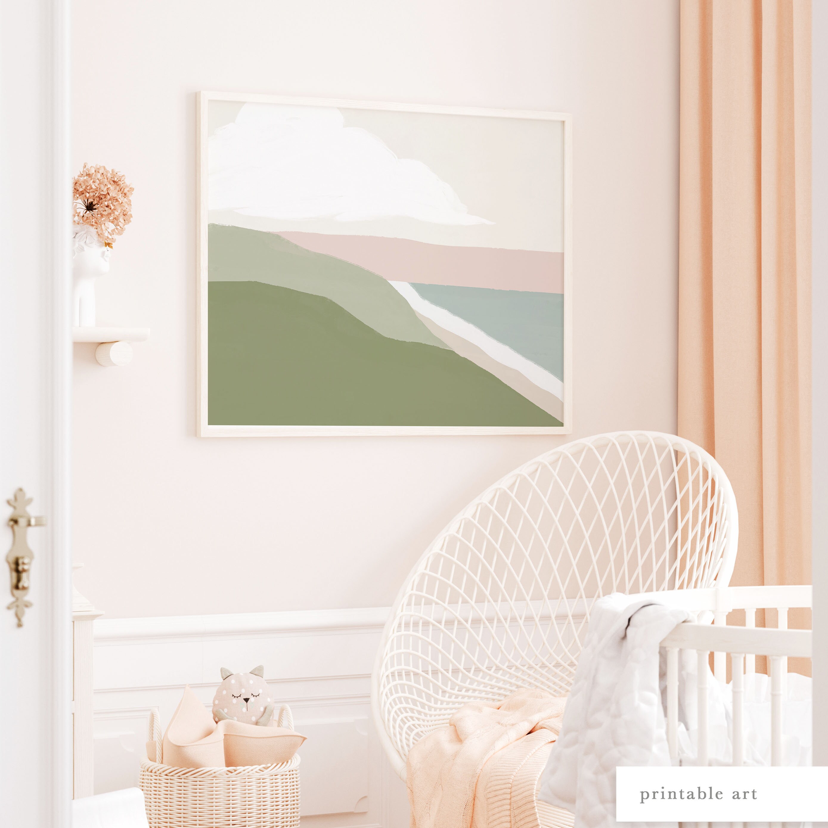 Pink Landscape Art Print Abstract Landscape Wall Art Etsy