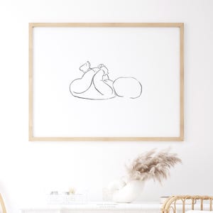 Baby Holding Toes Line Drawing Print: Minimalist Newborn Wall Art (Digital Download) image 5