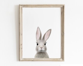 Woodland Rabbit Print, Bunny Print, Printable Art, Nursery Art, Animal Art, Nursery Wall Art, Bunny Wall Art, Baby Animals, Kids Room Decor
