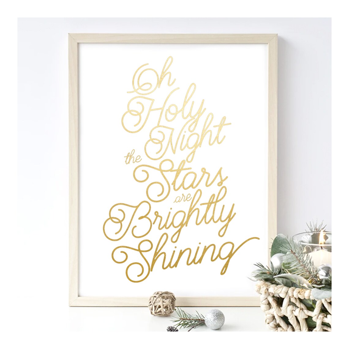 Christmas Song Printables Holiday Decor White Gold | Etsy