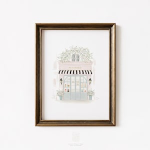 French Bakery Art, Paris Cafe Print, Printable Wall Art, Girls Room Decor, Patisserie Watercolor, Kitchen Wall Art, French Nursery Print image 2