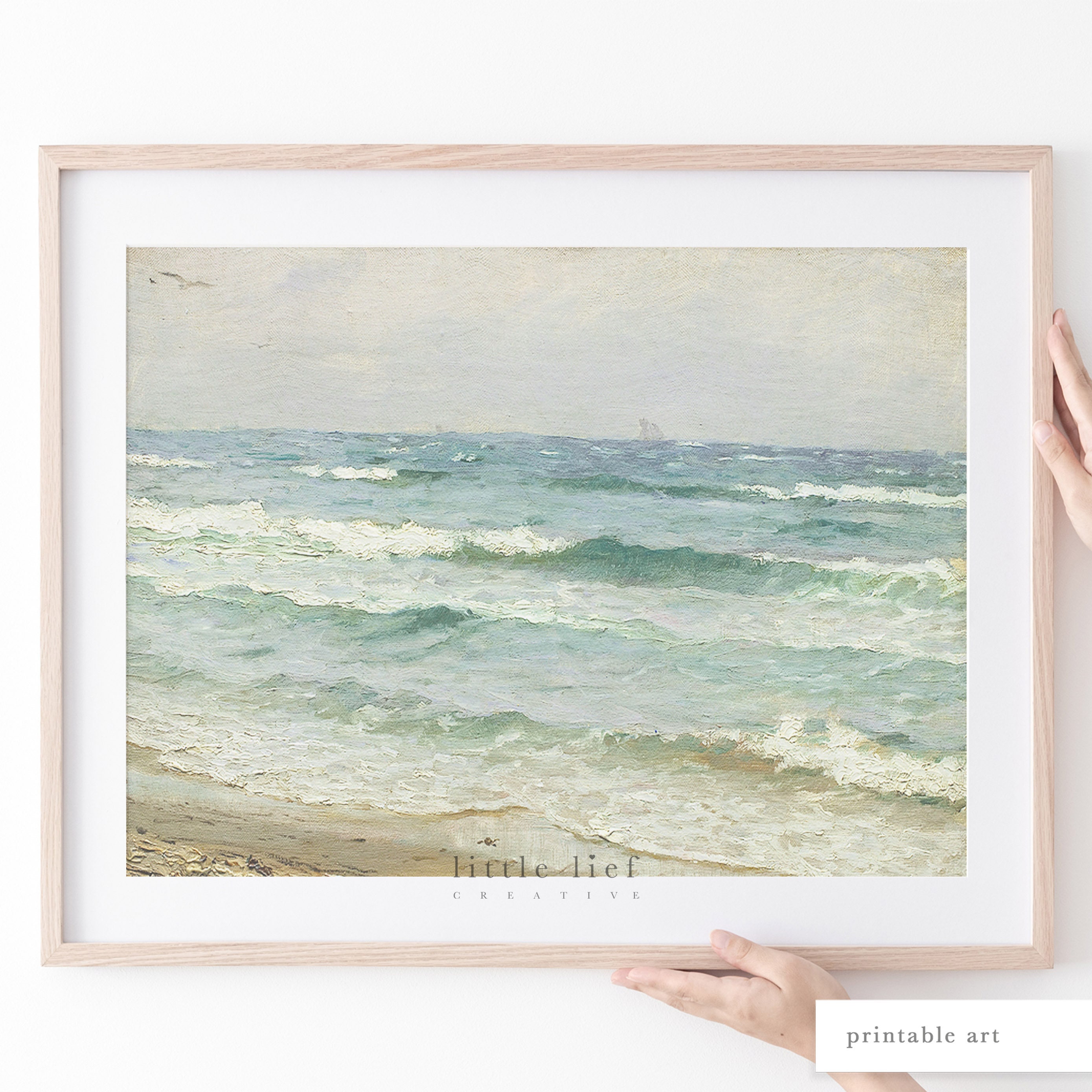 Vintage Ocean Print Vintage Landscape Painting Printable | Etsy