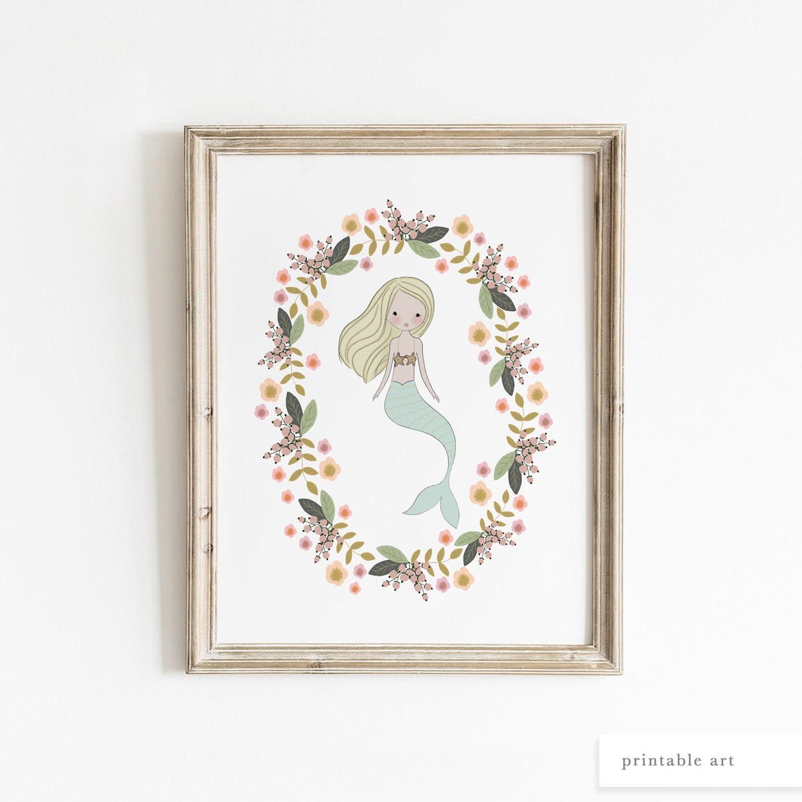 Mermaid Art Print Printable Art Mermaid Print Mermaid Art - Etsy