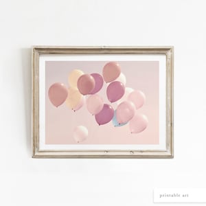 Balloon Wall Art, Printable Wall Art, Girls Room Decor, Balloon Print for Nursery, Balloon Nursery Decor, Pink Wall Art, Photography Prints
