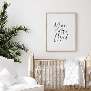 Black and White Love Typography Wall Art: Minimalist Nursery Quote image 5