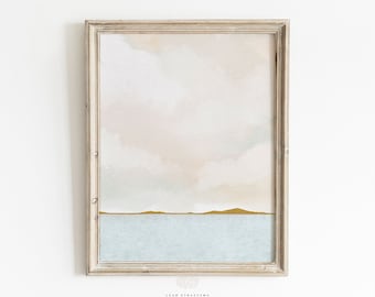 Coastal Landscape Print, Coastal Wall Art, Printable Wall Art, Nursery Wall Art, Watercolour Coastal Print, Lake House Decor,Watercolor Lake