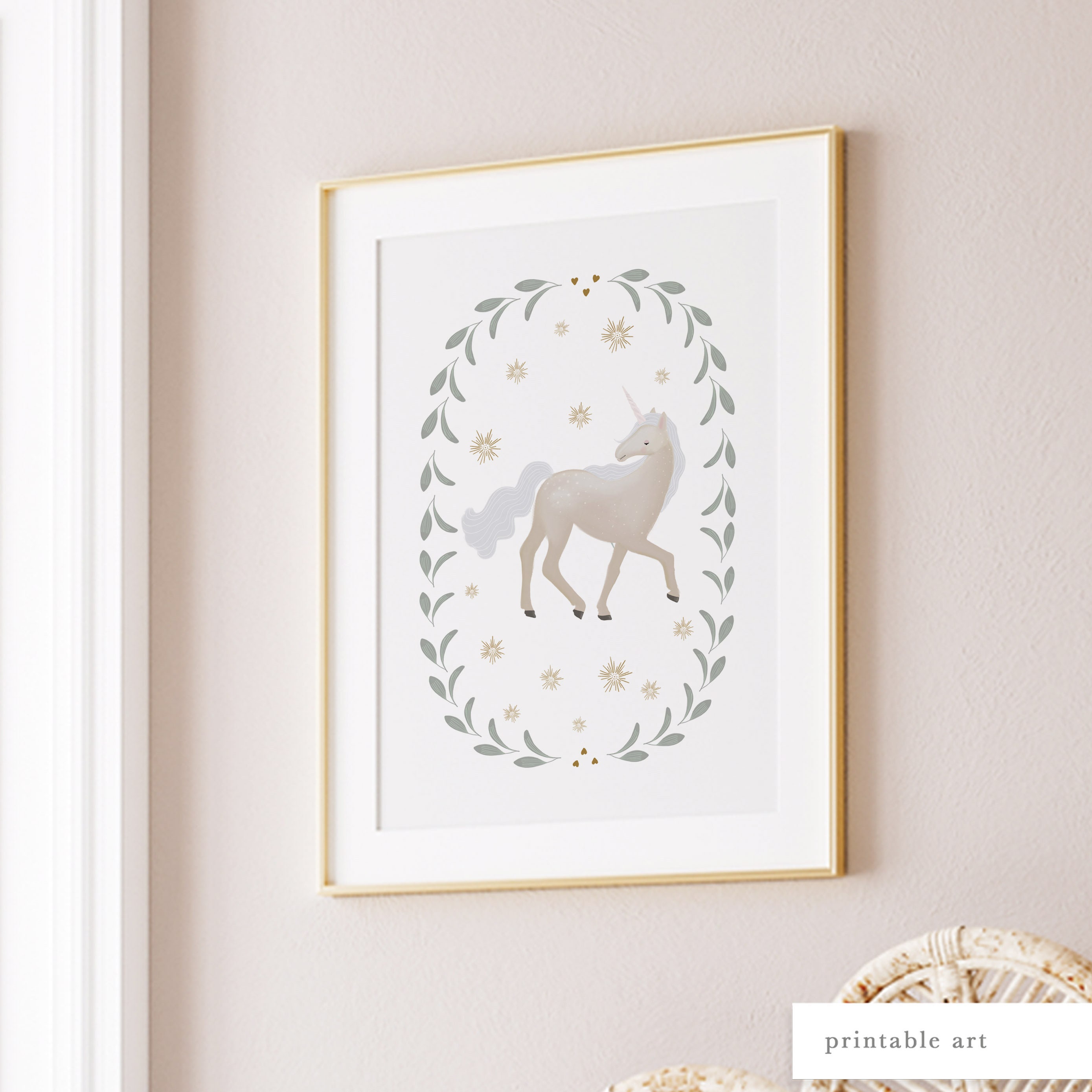 Unicorn Art Printable Wall Art Girls Room Decor Nursery | Etsy