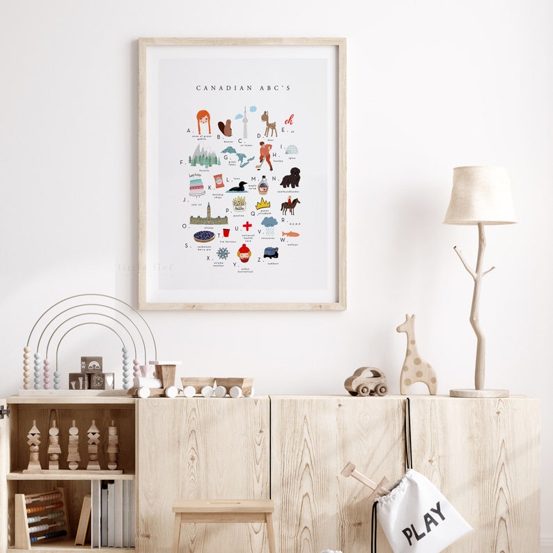 Kids ABC Printable Printable Wall Art Canada Gift Nursery Etsy