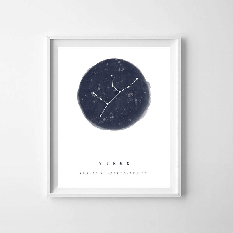 Wall Décor Boho Home Decor Virgo Horoscope Printable Zodiac Sign