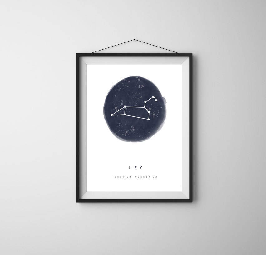 Leo Star Sign PRINTABLE ART Leo Zodiac Printable Leo | Etsy