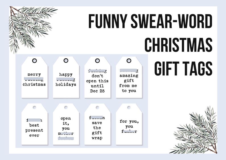 Funny Gift Tags, Funny Christmas Gift Tags, Funny Swear Word Gift Tags, Adult Gift Tags, Christmas Gift Tags, Funny Holiday Gift Tags image 4