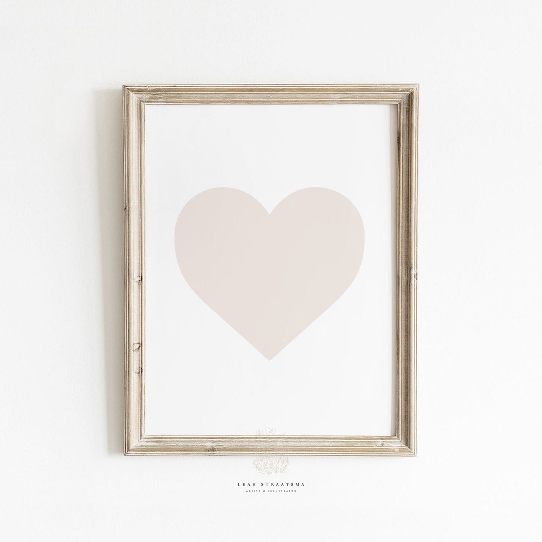 Pink Heart Wall Art, Valentines Day Art, Printable Wall Art, Nursery