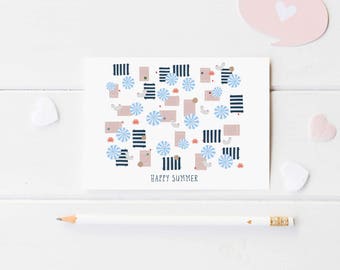 Printable Teacher Thank You Card - Thank You Teacher Card - Happy Summer Vacation Card - Summer Beach Life Card - Happy Summer Card