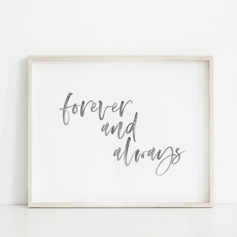 Wedding Printable Forever and Always Print Calligraphy | Etsy