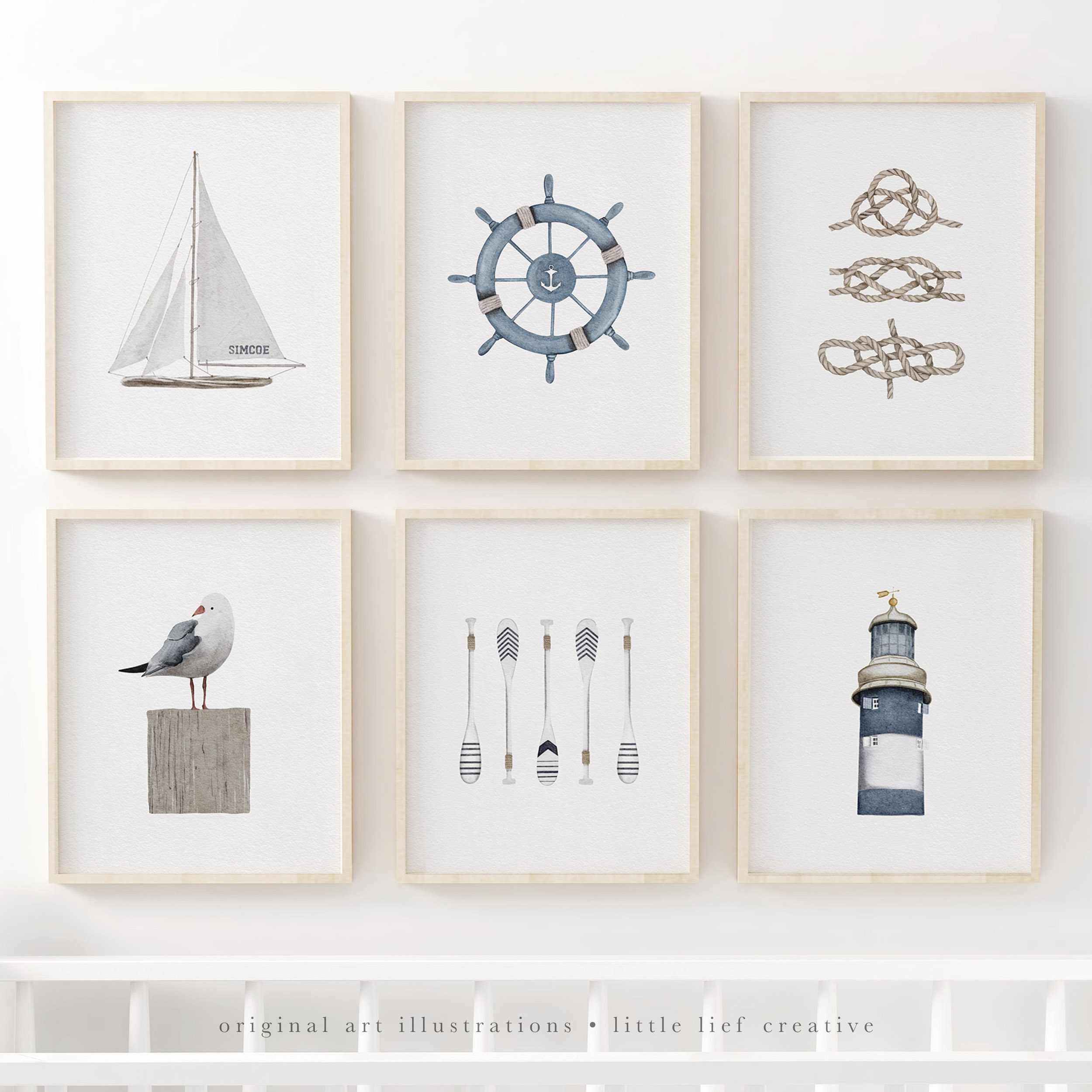 Nautical Wall Art Coastal Wall Art Watercolor Print Etsy