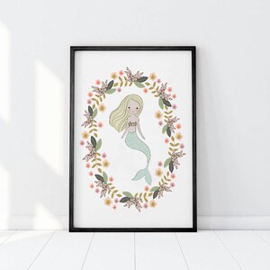 Mermaid Art Print, Printable Art, Mermaid Print, Mermaid Art, Mermaid Wall Art, Mermaid Printables, Mermaid Printable Sign, Mermaid Artwork image 7