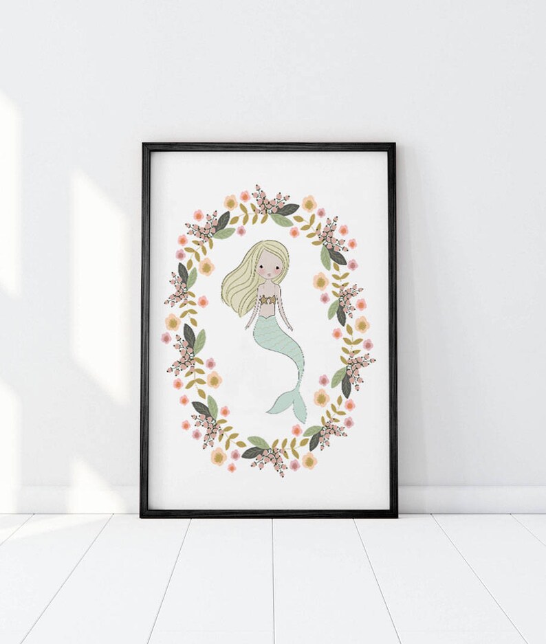 Mermaid Art Print, Printable Art, Mermaid Print, Mermaid Art, Mermaid Wall Art, Mermaid Printables, Mermaid Printable Sign, Mermaid Artwork image 7