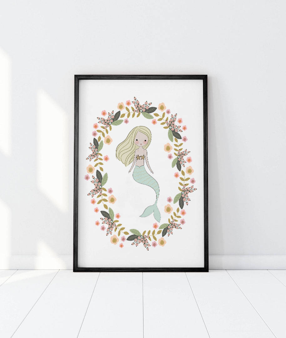 Mermaid Art Print Printable Art Mermaid Print Mermaid Art - Etsy