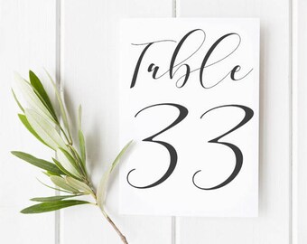 Modern Wedding Table Numbers, Wedding Table Numbers Printable, Wedding Table Number Signs, Black and White Wedding, Wedding Table Numbers