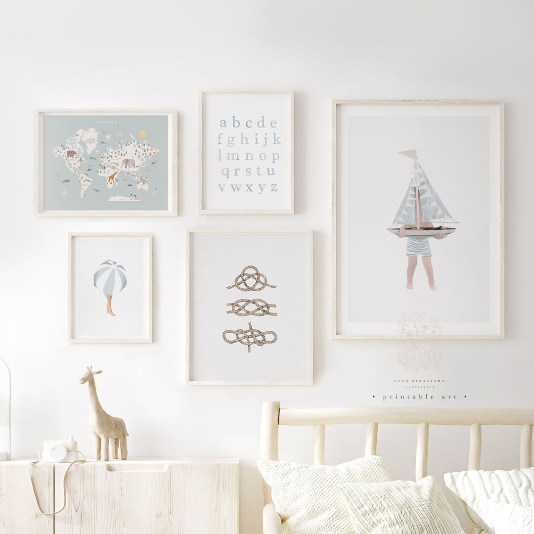 Boys Wall Art, Printable Wall Art, Watercolor Wall Art, Coastal Print ...