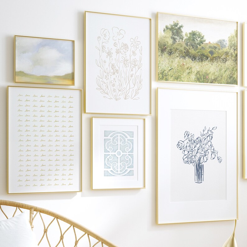 Gallery Wall Set PRINTABLE Wall Art Vintage Gallery Wall Etsy